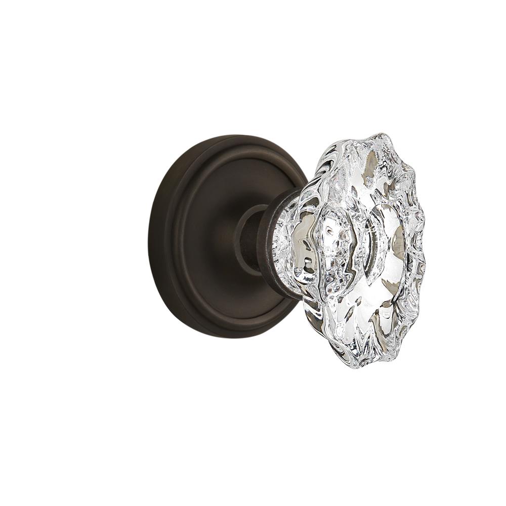Nostalgic Warehouse CLACHA Full Passage Set Without Keyhole Classic Rosette with Chateau Knob in Oil-Rubbed Bronze